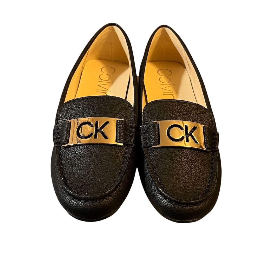 Calvin Klein Lonie Loafers Black Slip-On Flats Women's Size 8 M